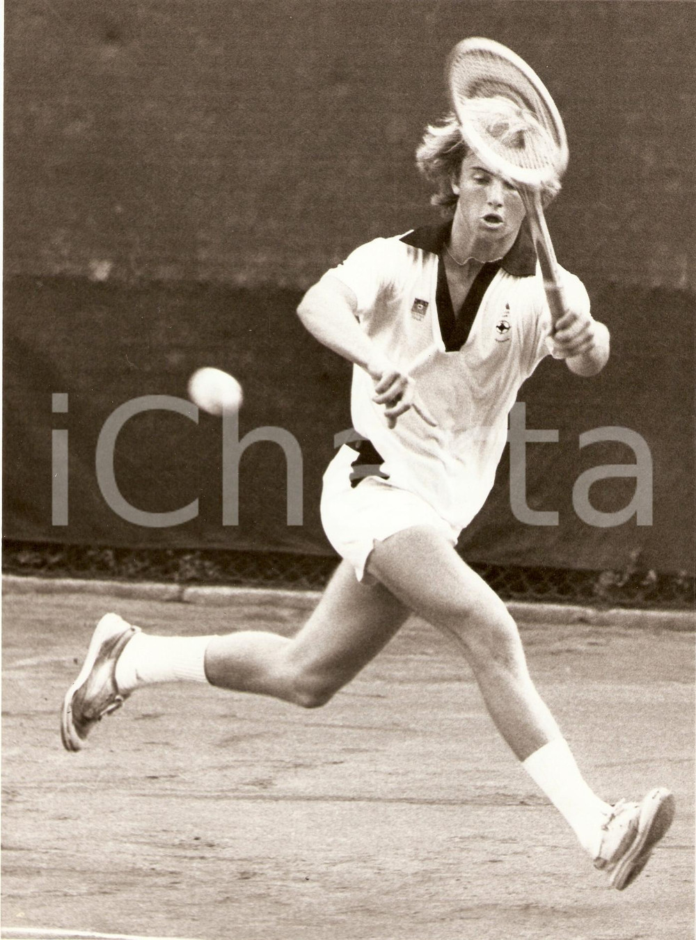 Fotografia d epoca originale 1980 ca AUSTRALIA Tennis Mark HARTNETT durante un match Fotografia 1