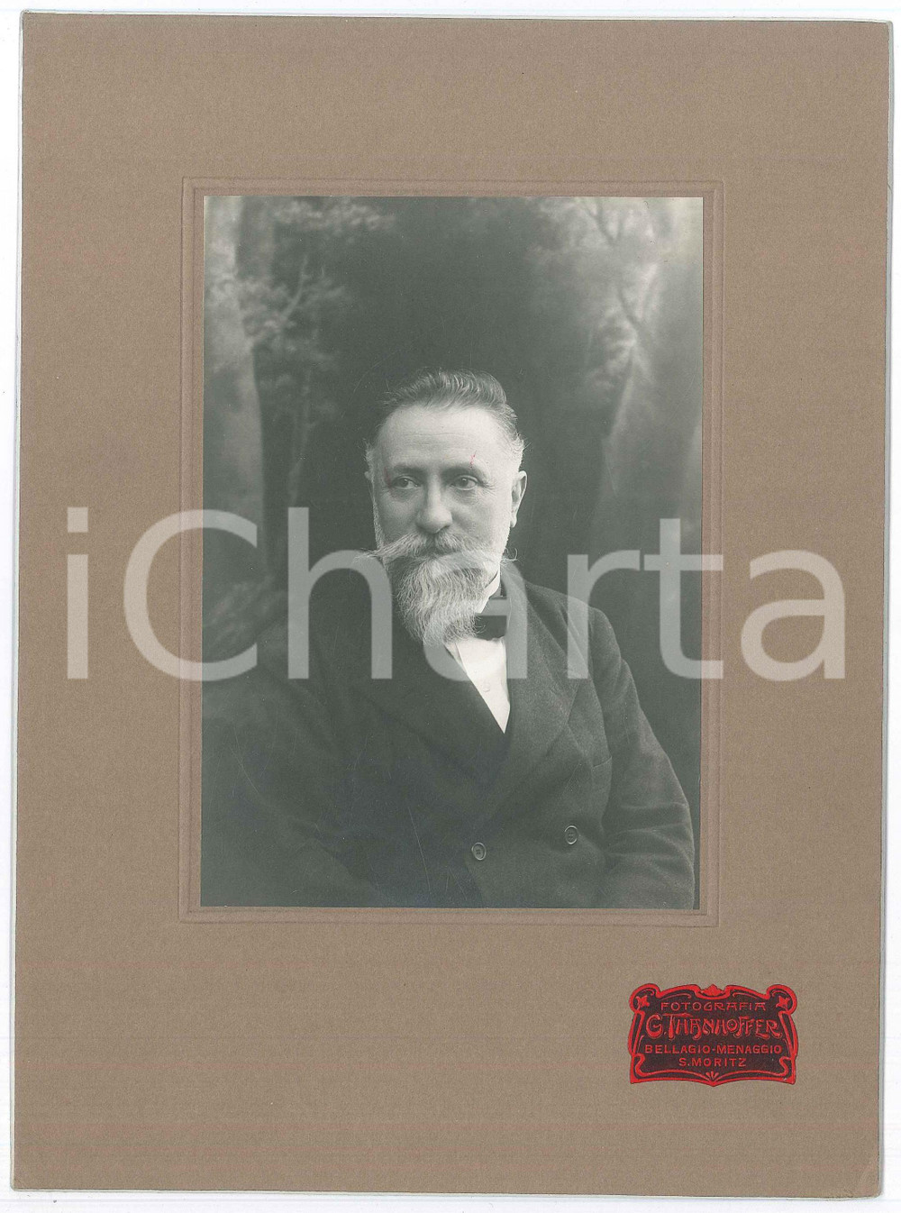 Fotografia d epoca originale 1910 ca BELLAGIO Ritratto maschile  Fotografia G. THANHOFFER 17x24 cm 1