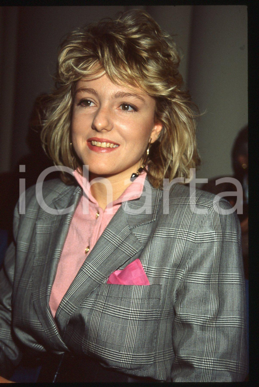 35mm vintage slide* 1988 RAI DUE Maria Sole SANTASILIA - Ritratto conduttrice *3