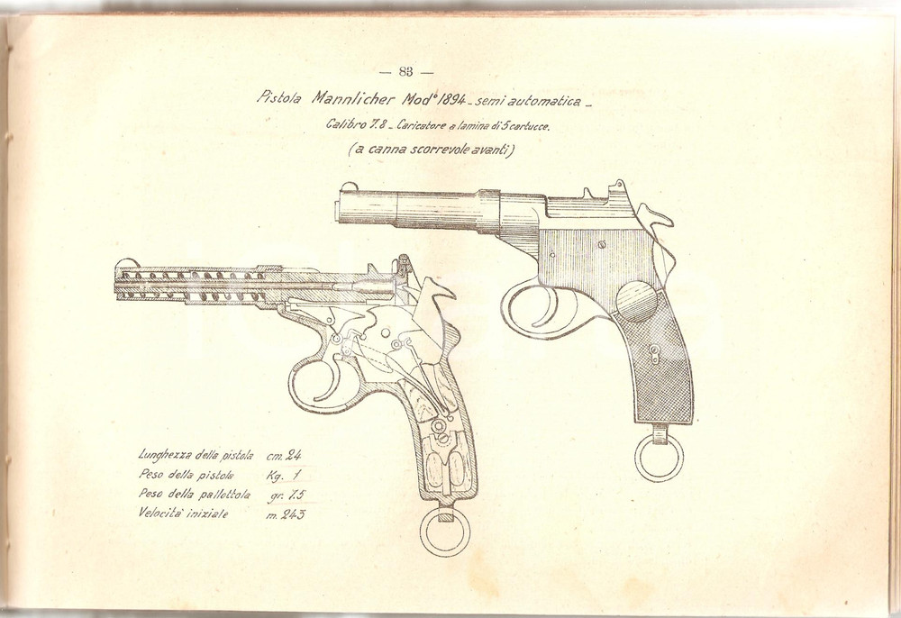 Libro, pubblicazione d'epoca 1914 MODENA SCUOLA MILITARE Dispense esami armi da fuoco artiglierie ILLUSTRATO 1