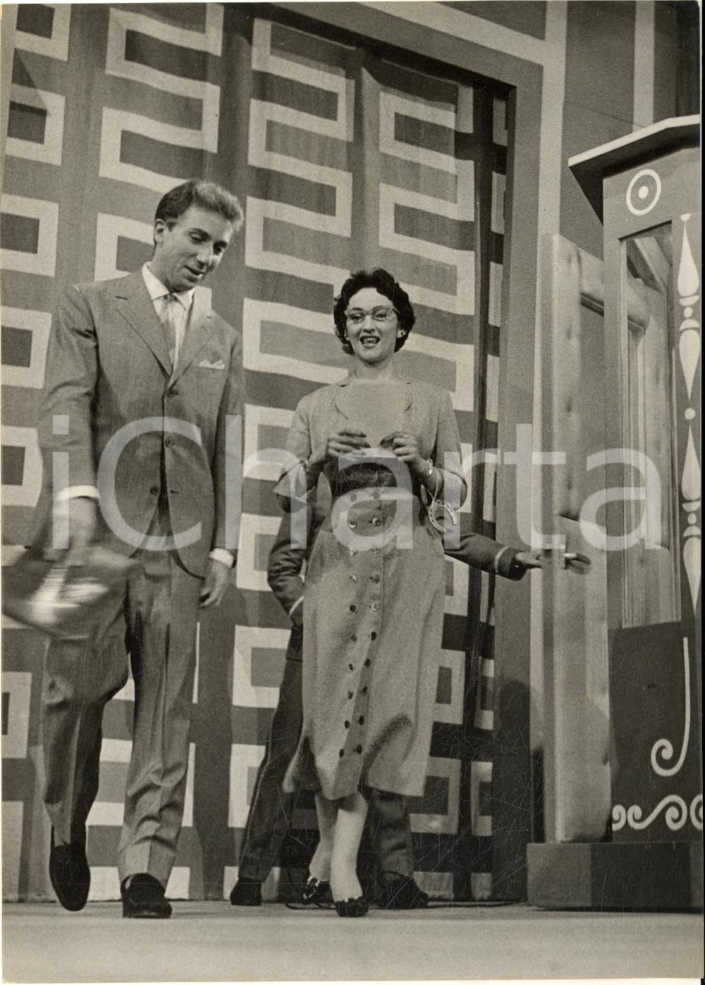 1956 MILANO LASCIA O RADDOPPIA? Mike BONGIORNO con Maria Luisa GAROPPO *Foto
