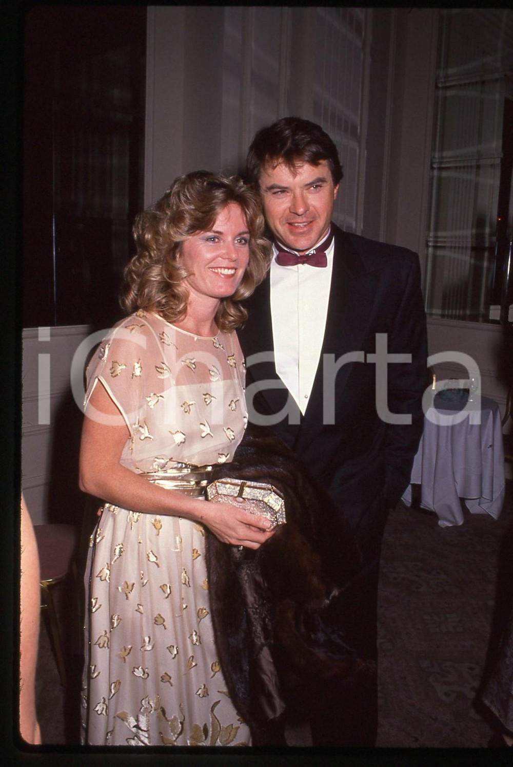 35mm vintage slide* 1989 BEVERLY HILLS Robert URICH Heather MENZIES Ritratto (1)