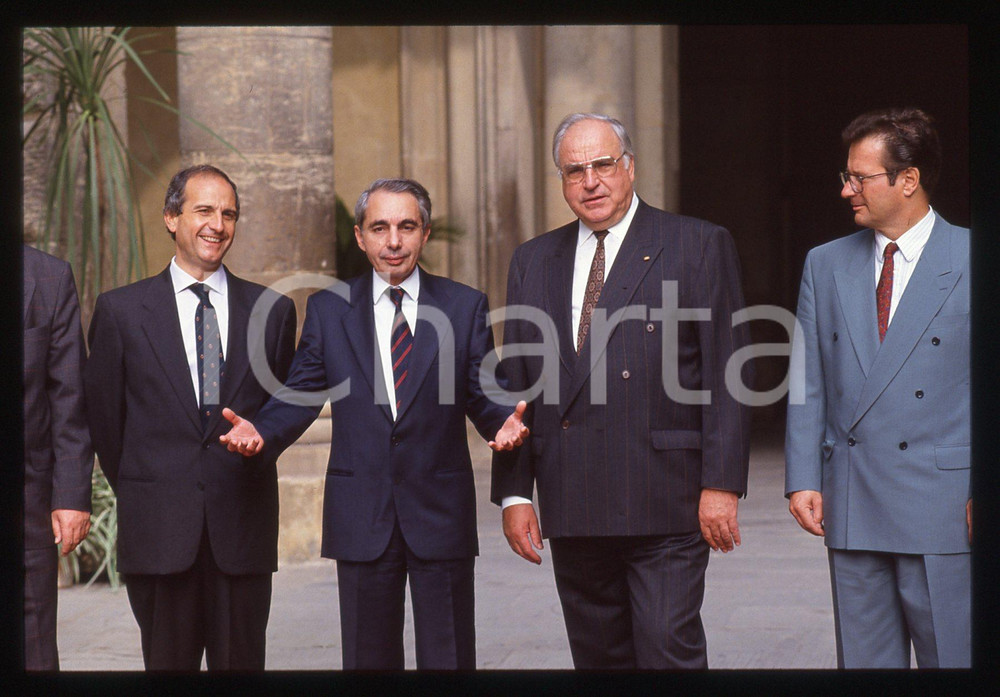 35mm vintage slide* 1992 FIRENZE Giuliano AMATO Helmut KOHL in visita PSI CDU 3