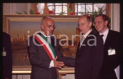 35mm vintage slide* 2000 MILAN President Vladimir PUTIN & Gabriele ALBERTINI 46