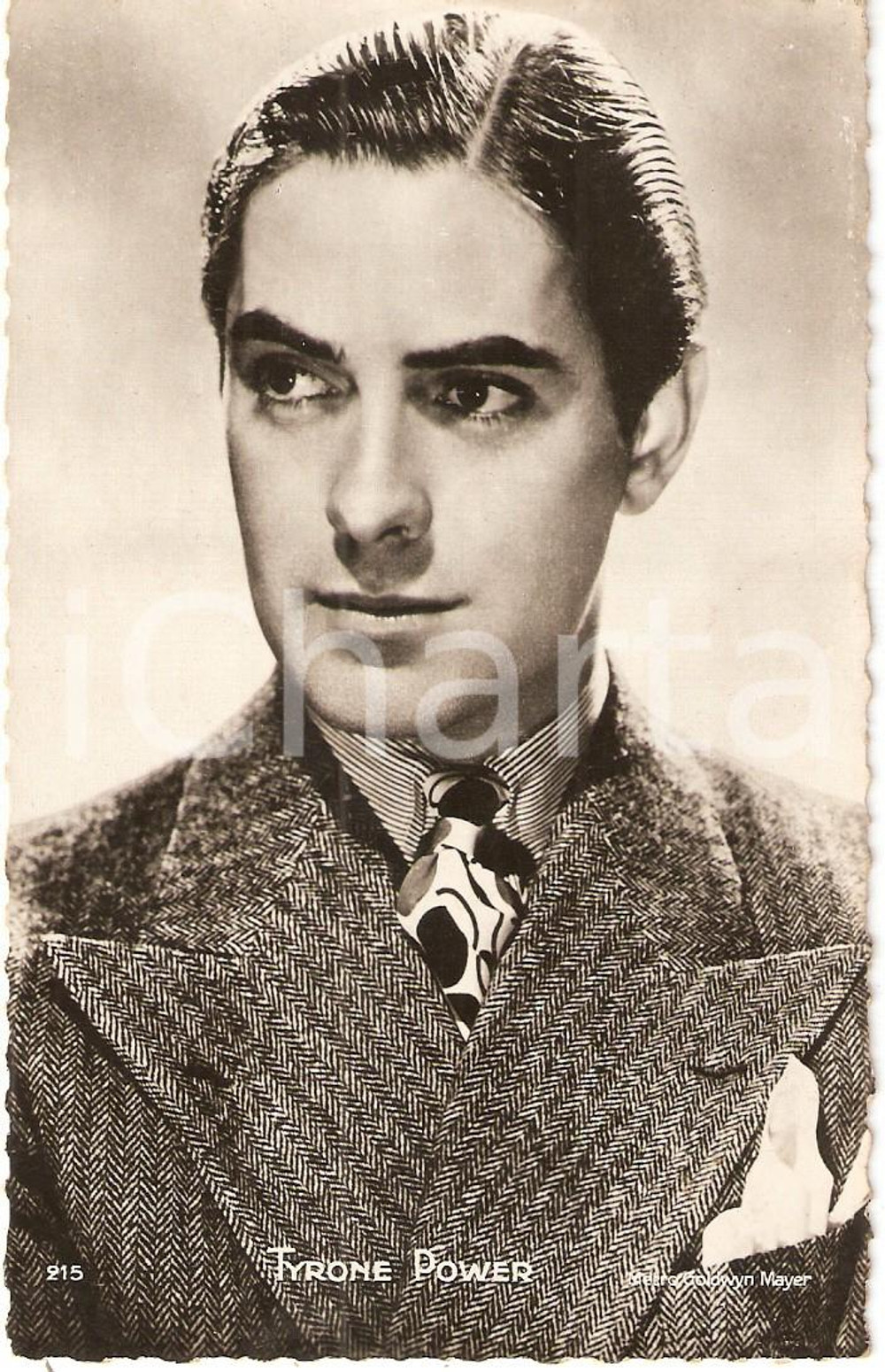 Cartolina originale da collezione 1935 ca CINEMA Portrait Tyrone POWER Actor METRO GOLDWYN MAYER *Cartolina FP NV 1