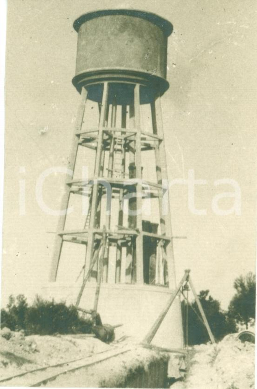 Fotografia d epoca originale 1930 ca CELLINO SAN MARCO BR Torrino dell Acquedotto Pugliese Fotografia 1