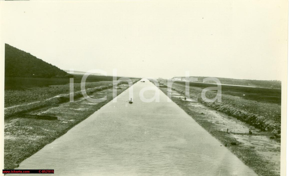 Fotografia d'epoca originale 1930 circa MONTONA (CROAZIA) Il fiume QUIETO sistemato 1