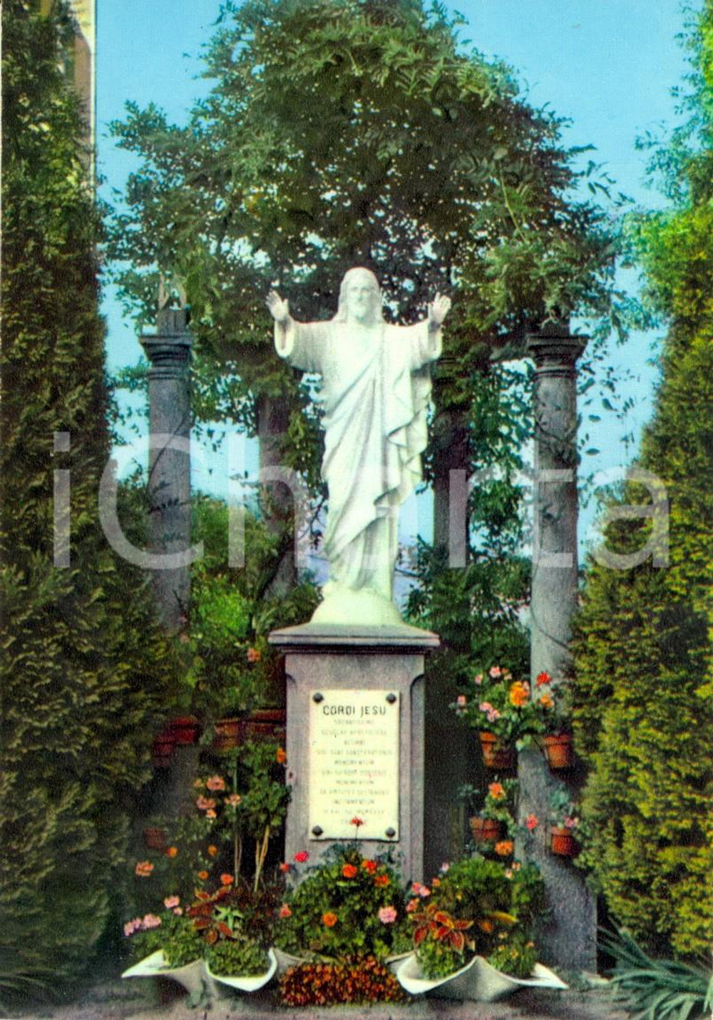 Cartolina originale da collezione 1970 MUZZANO BI Istituto Salesiano  Statua CORDI JESU Cartolina postale FG NV 1