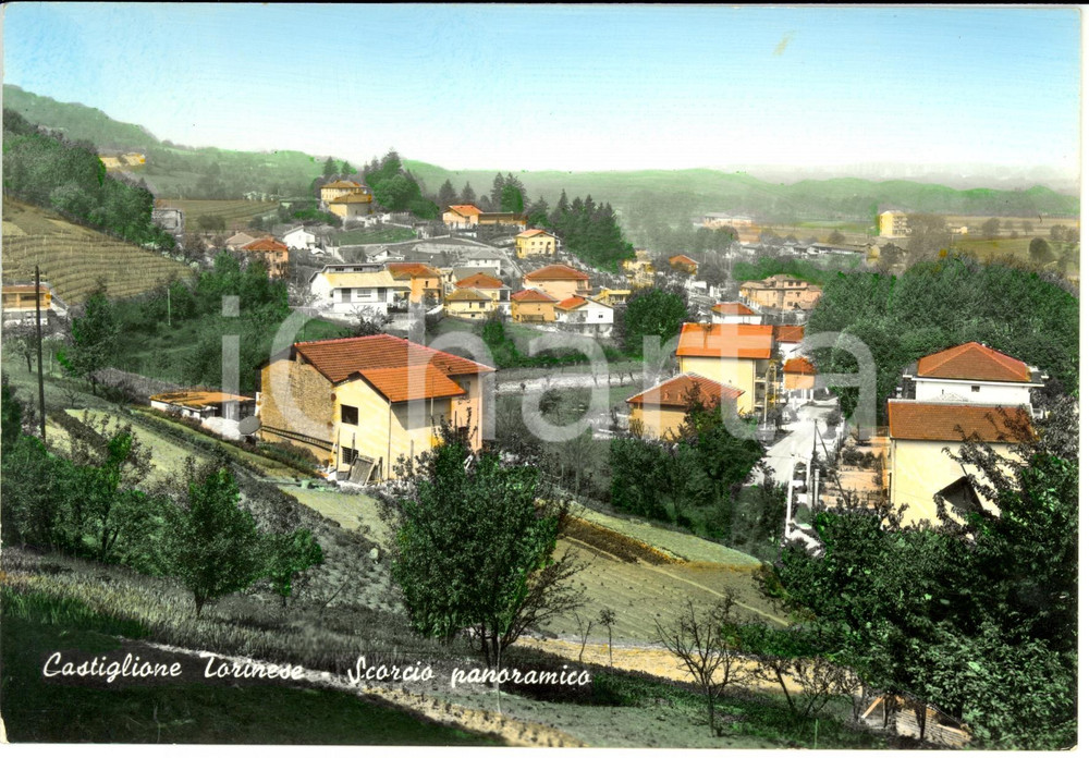 Cartolina originale da collezione 1950 CASTIGLIONE TORINESE TO Veduta panoramica dalle colline Cartolina FG NV 1