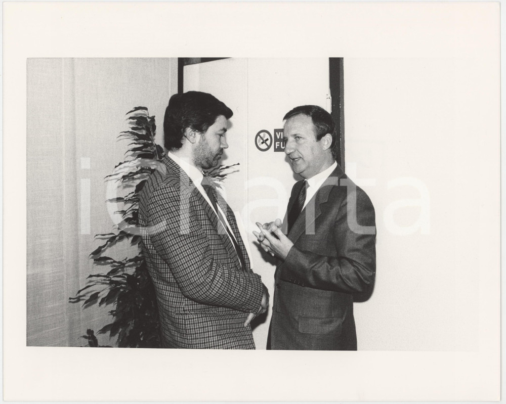 Fotografia d epoca originale 1990 ca CONFINDUSTRIA Lorenzo NECCI Sergio COFFERATI Foto 25x20 cm 1