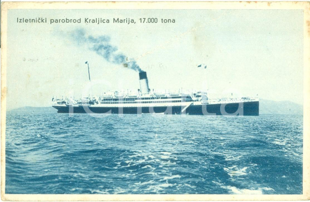 Cartolina originale da collezione 1941 WW2 Piroscafo KRALJICA MARIJA Lloyd jugoslavo *Cartolina DANNEGGIATA FP VG 1