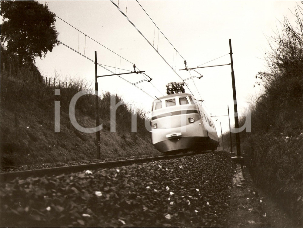 Fotografia d epoca originale 1970 ca FF.SS. Automotrice FIAT Y 0160 Collaudo Prototipo PENDOLINO Fotografia 1