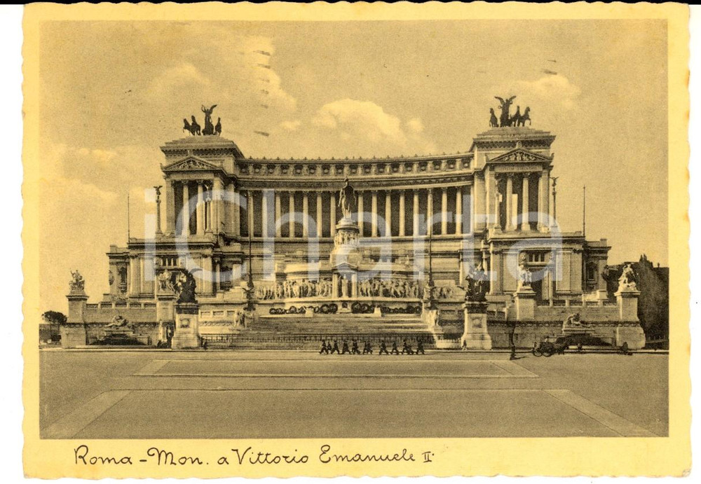 Autografo originale 1935 ROMA Monumento a Vittorio Emanuele II Cartolina a Dante SEREGO ALIGHIERI 1