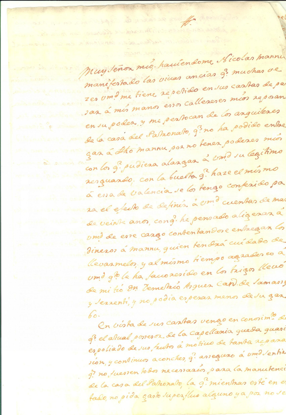 Documento originale, autentico 1770 ca CAGLIARI Don Pedro RIPOLL Y MANCA sugli scarsi frutti della cappellania 1