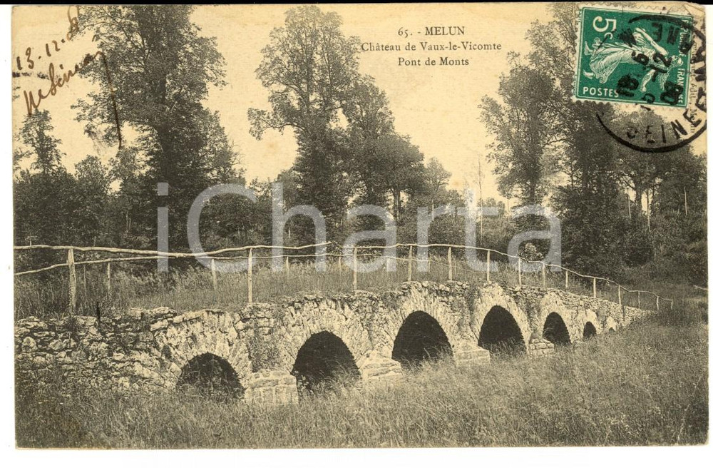 1908 MELUN (FRANCE) Chateau de VAUX-LE-VICOMTE *Carte postale VINTAGE   CONDIZIONI: FAIR    originale e autentica 1