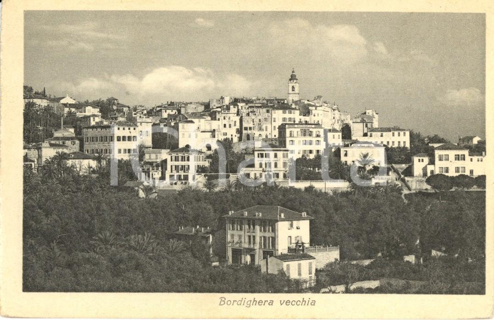 Cartolina originale da collezione 1935 ca BORDIGHERA (IM) Veduta panoramica del paese vecchio *Cartolina FP NV 1