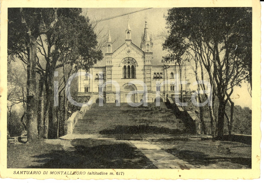Cartolina originale da collezione 1939 RAPALLO (GE) Santuario NOSTRA SIGNORA di MONTALLEGRO *Cartolina FG VG 1