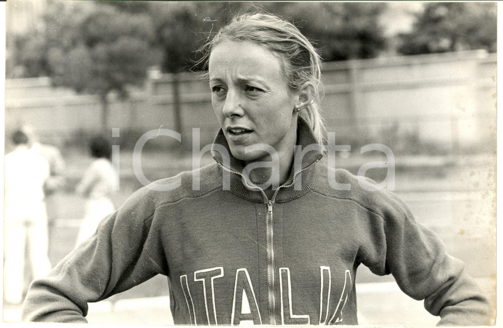 1970 ca COSTUME ATLETICA Donata GOVONI in Nazionale (1) Foto 30x20 cm