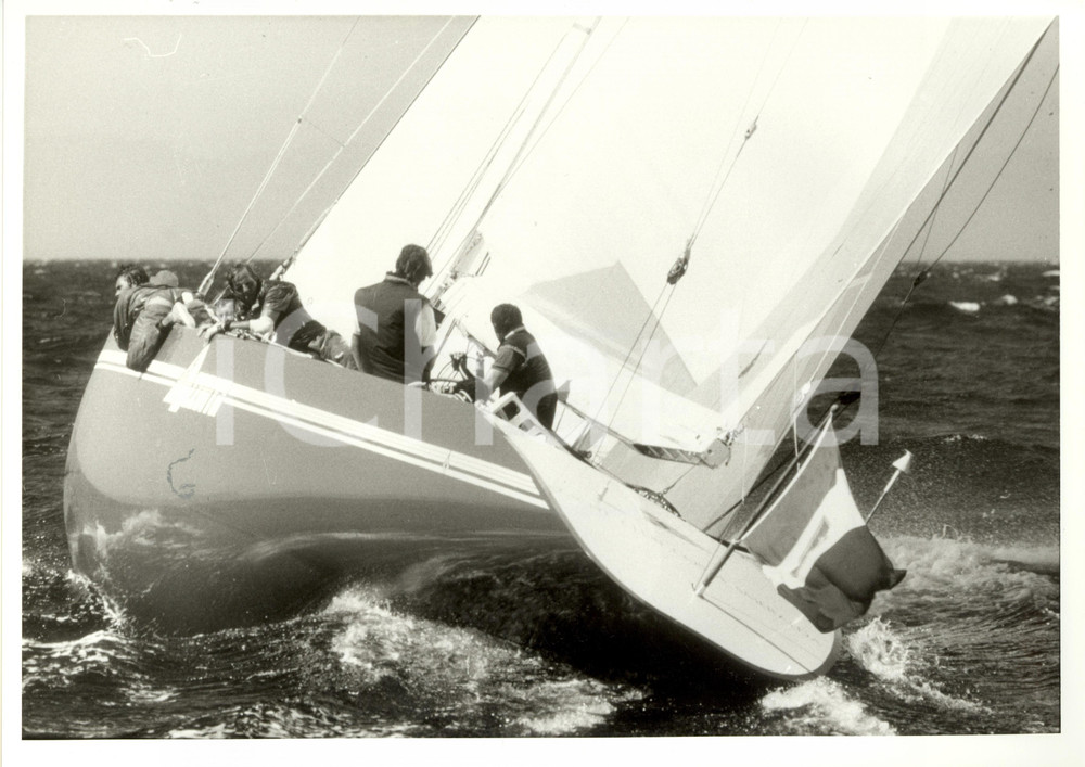 Fotografia d epoca originale 1987 FREMANTLE Louis Vuitton Cup AZZURRA II durante regata SAILING REGATTA 1 1