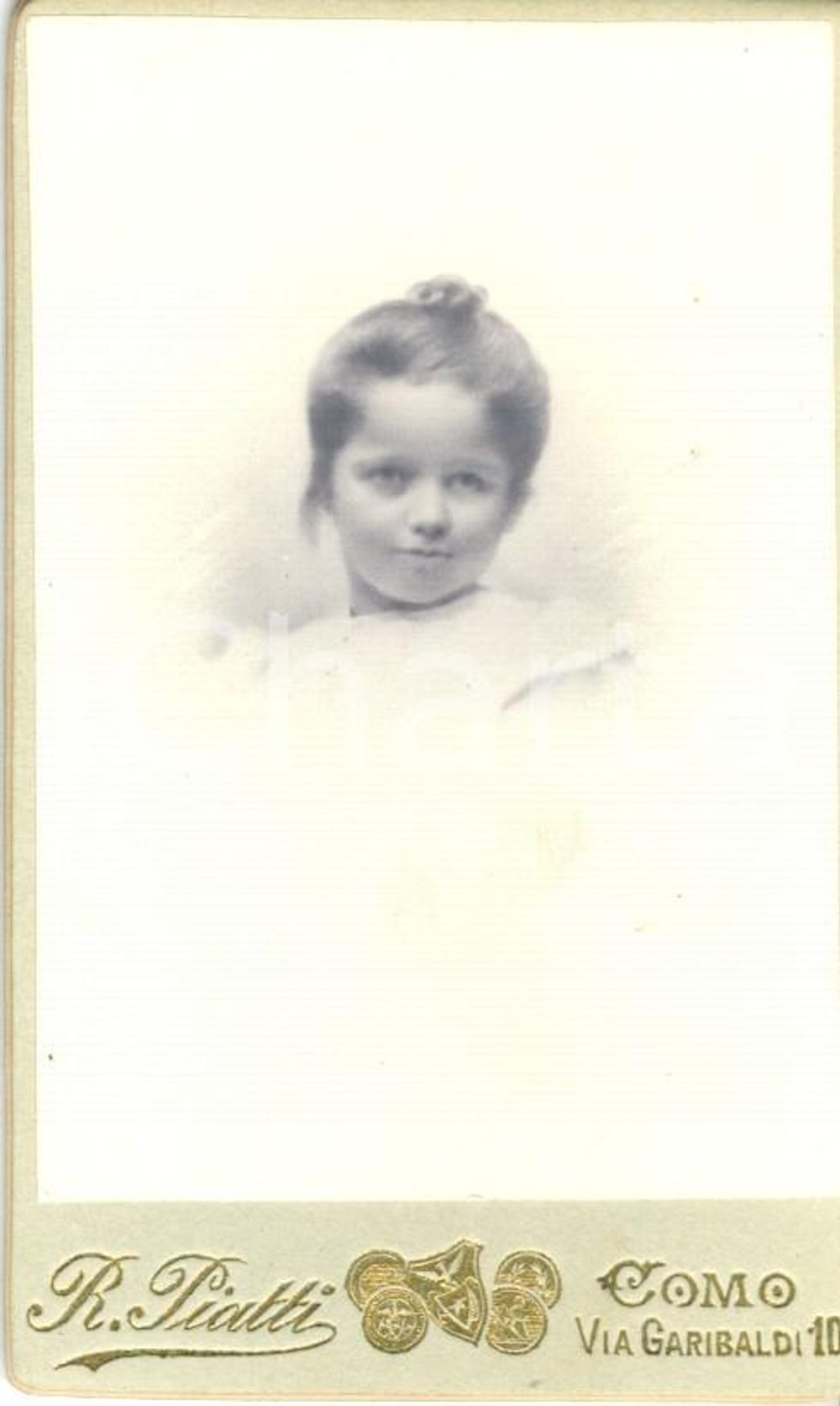 Fotografia d epoca originale 1900 COMO Ritratto di Clara CATELLI bambina Fotografia PIATTI 1