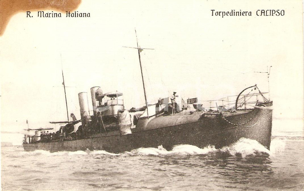 Cartolina originale da collezione 1910 ca MARINA MILITARE Regia nave CALIPSO Torpediniera d'alto mare *Cartolina 1