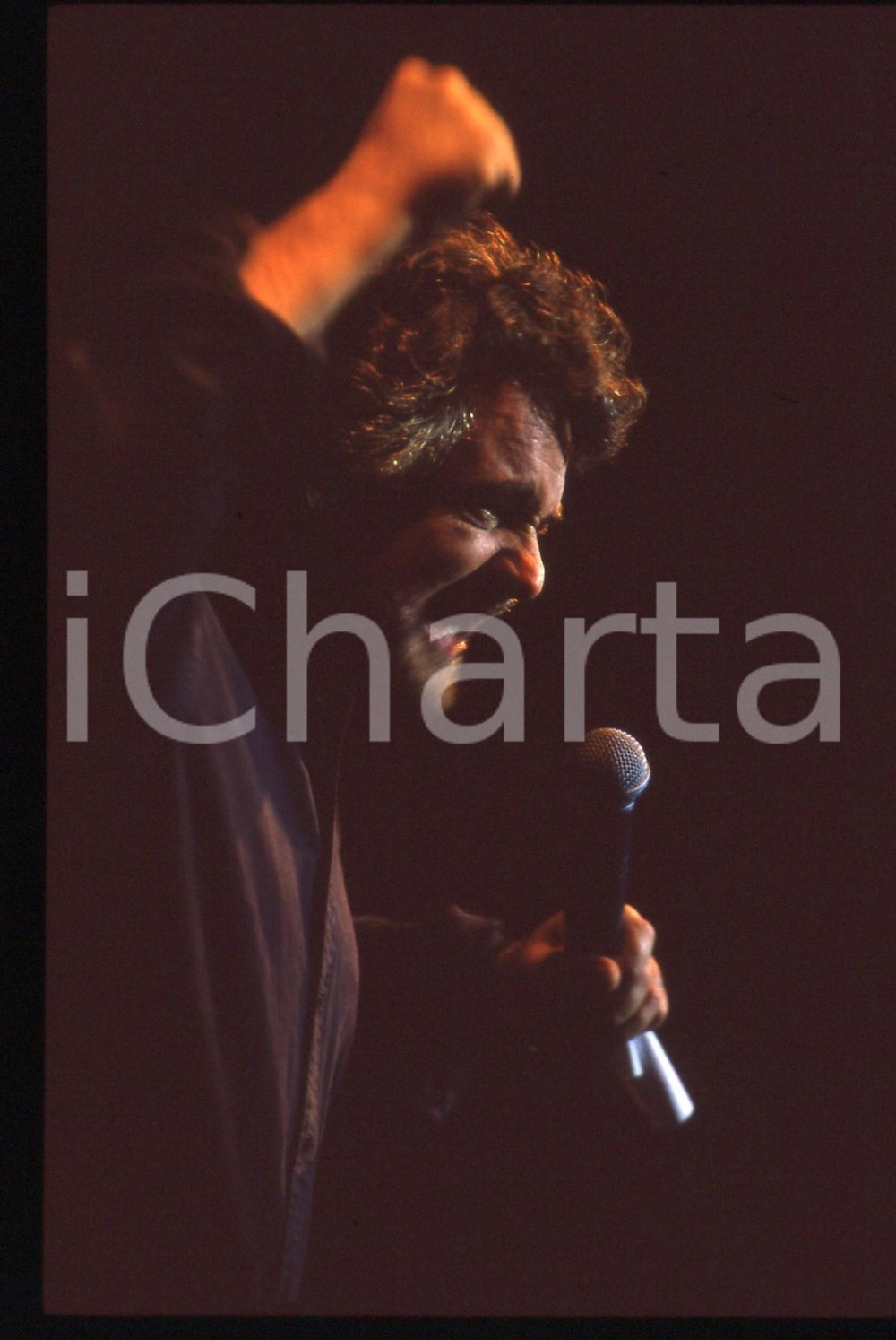 35mm vintage slide* 1995 ca SATIRA Beppe GRILLO in scena a teatro (1)