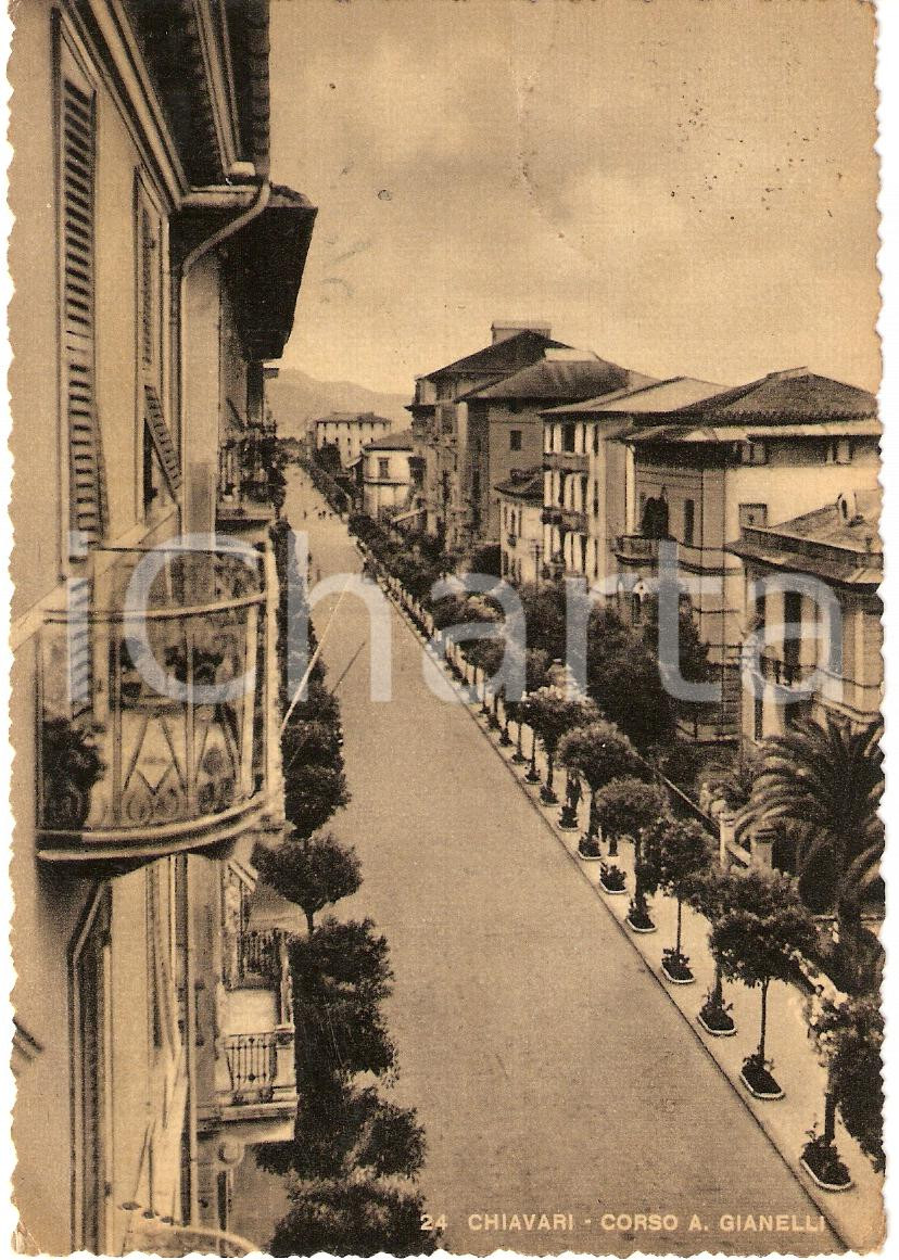 Cartolina originale da collezione 1950 CHIAVARI GE CORSO A. GIANELLI Cartolina FG VG 1