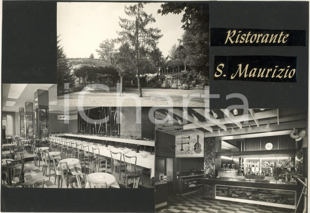 Stampa, bozzetto originale 1965 ca MARIANO COMENSE  Ristorante SAN MAURIZIO  Vedutine Bozzetto cartolina 1