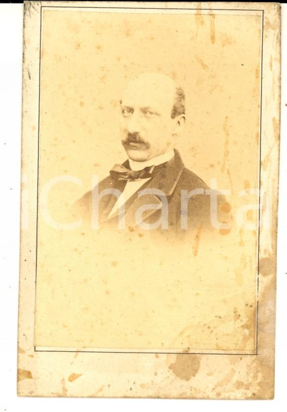 Fotografia d epoca originale 1870 ca TORINO Ritratto maschile Foto Francesco Maria CHIAPELLA CDV DANNEGGIATA 1
