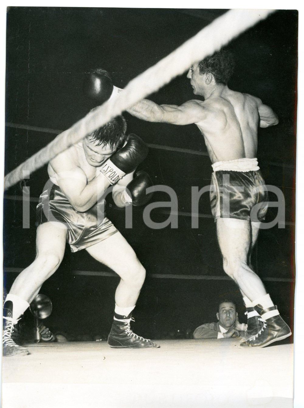 1955 MILANO BOXE André VALIGNAT schiva diretto sinistro di Mario D'AGATA *Foto