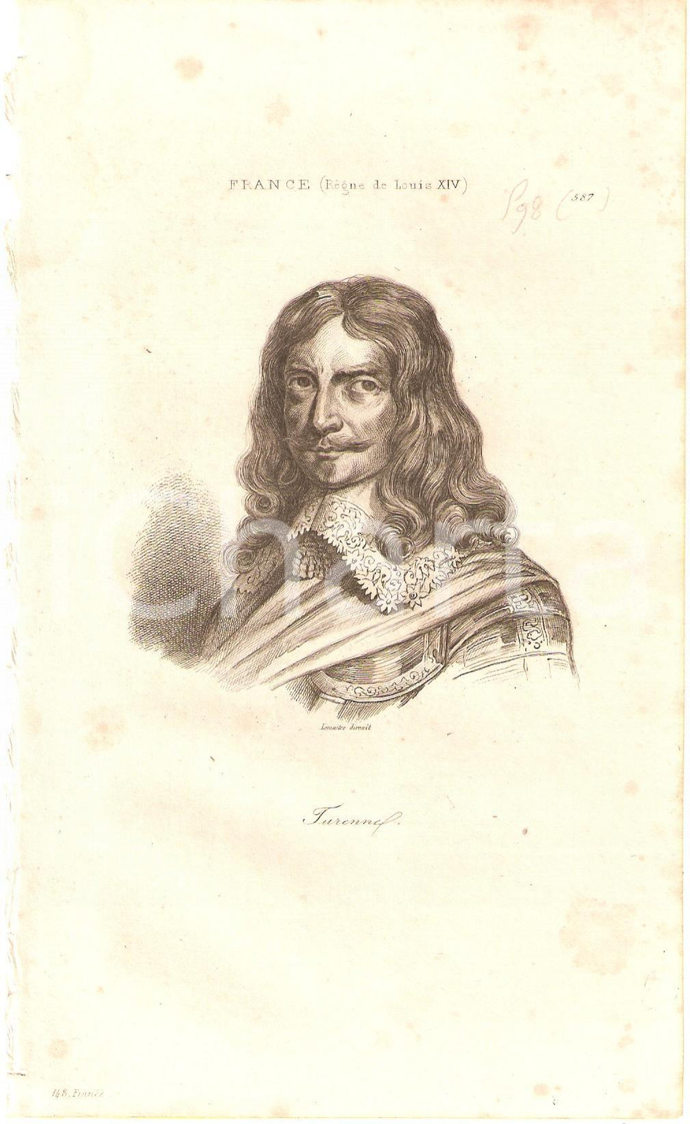 Stampa, bozzetto originale 1840 FRANCE Henri de La Tour d AuvergneBouillon  L Univers Stampa LEMAITRE 1