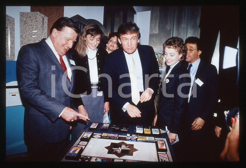 35mm vintage slide* 1989 NEW YORK Donald TRUMP unveils game TRUMP:THE GAME (3)