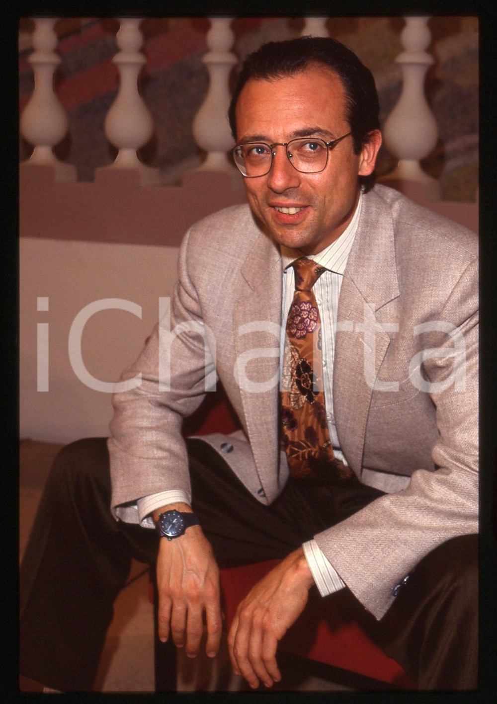 Fotografia d epoca originale 35mm vintage slide 1990 ca CINEMA Mattia SBRAGIA Ritratto dell attore 1 1