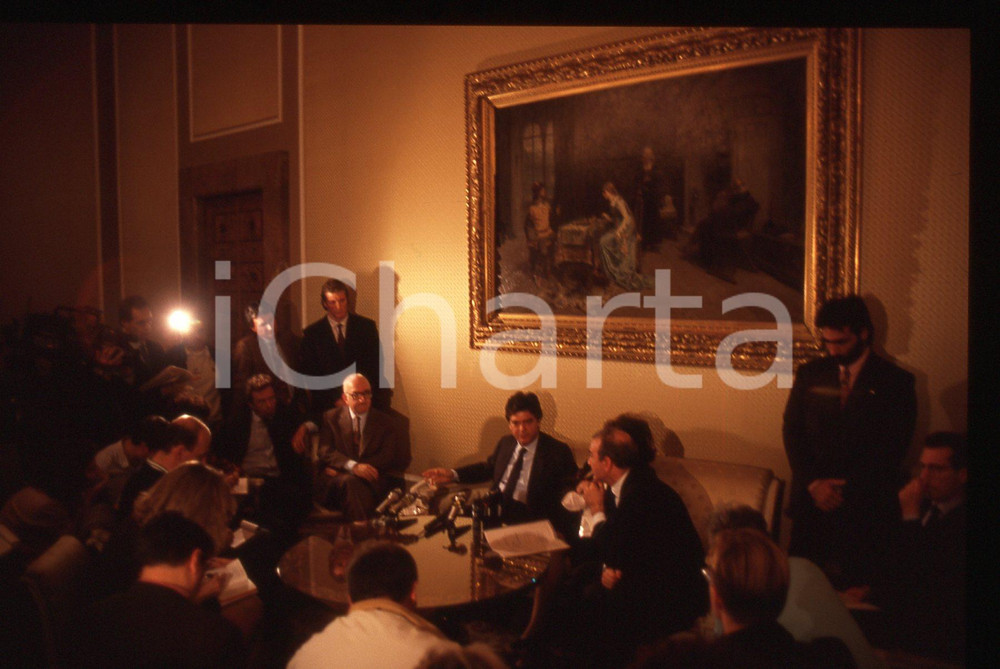 35mm vintage slide* 1991 ca MILANO Claudio MARTELLI Giacomo ROSSANO (2)