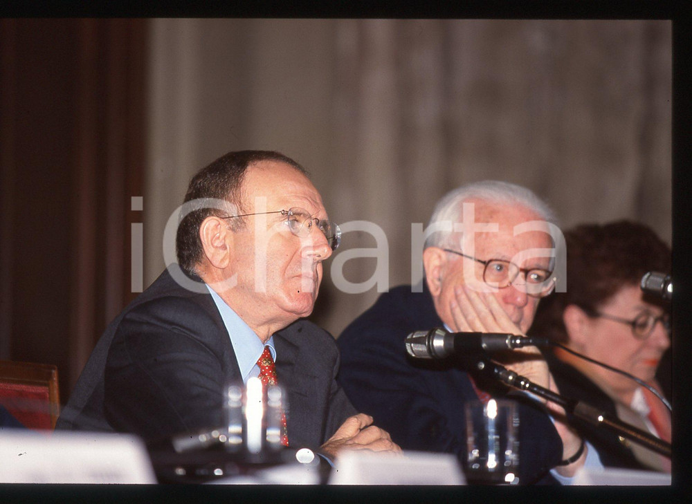 35mm vintage slide* 2000 ROMA - Pino ARLACCHI ed Enzo BIAGI