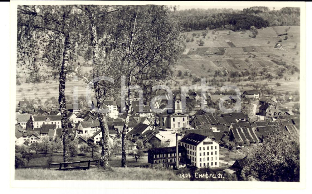 Cartolina originale da collezione 1930 ca EMBRACH CH Veduta della cittadina Cartolina postale FP VG 1