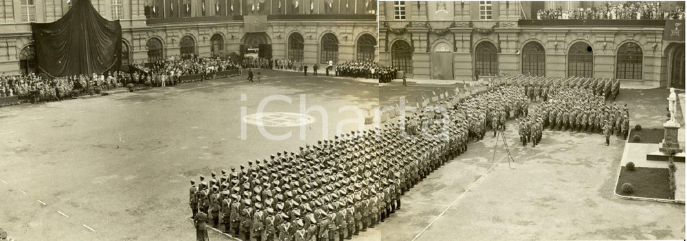 Fotografia d epoca originale 1939 TORINO Bicentenario Scuola Applicazione ARTIGLIERIA e GENIO FOTO DOPPIA 1
