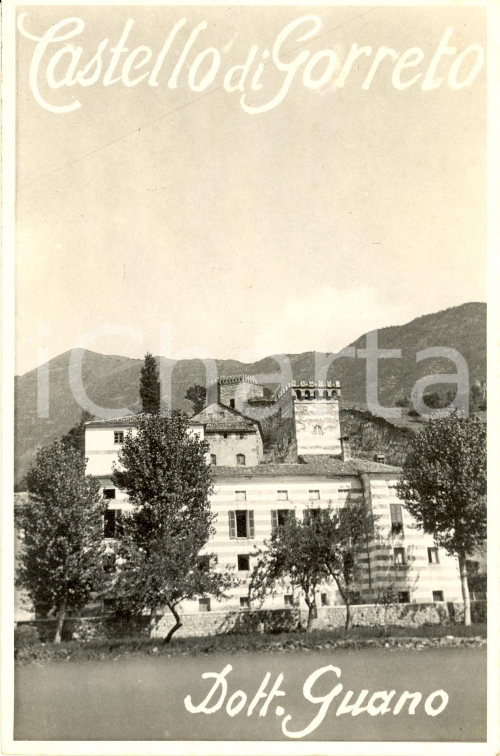 Cartolina originale da collezione 1930 ca GORRETO GE Veduta del castello Cartolina postale FP NV DOTT. GUANO 1