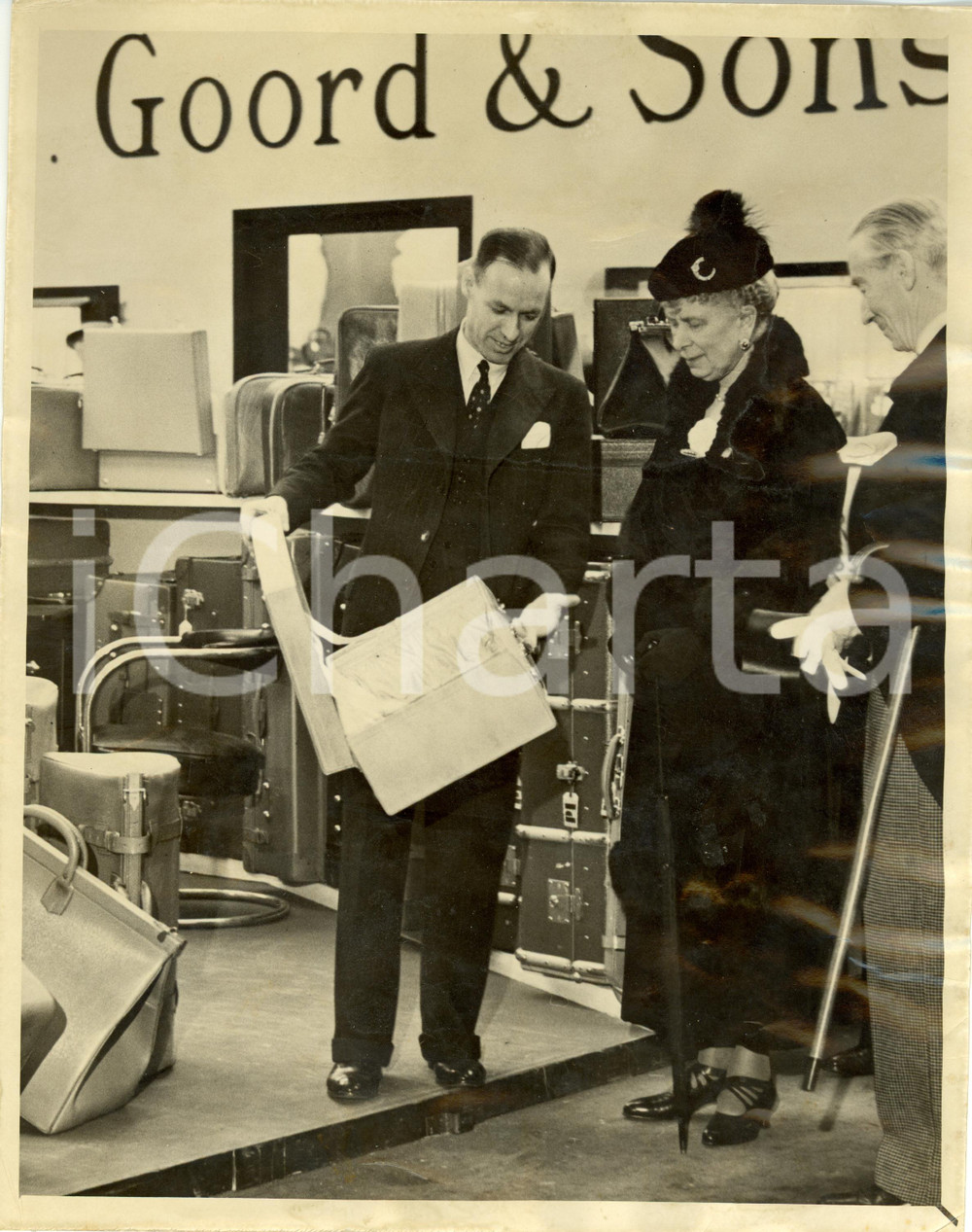Fotografia d epoca originale 1937 LONDON Re GIORGIO VI e la regina alla BRITISH INDUSTRIES FAIR Fotografia 1