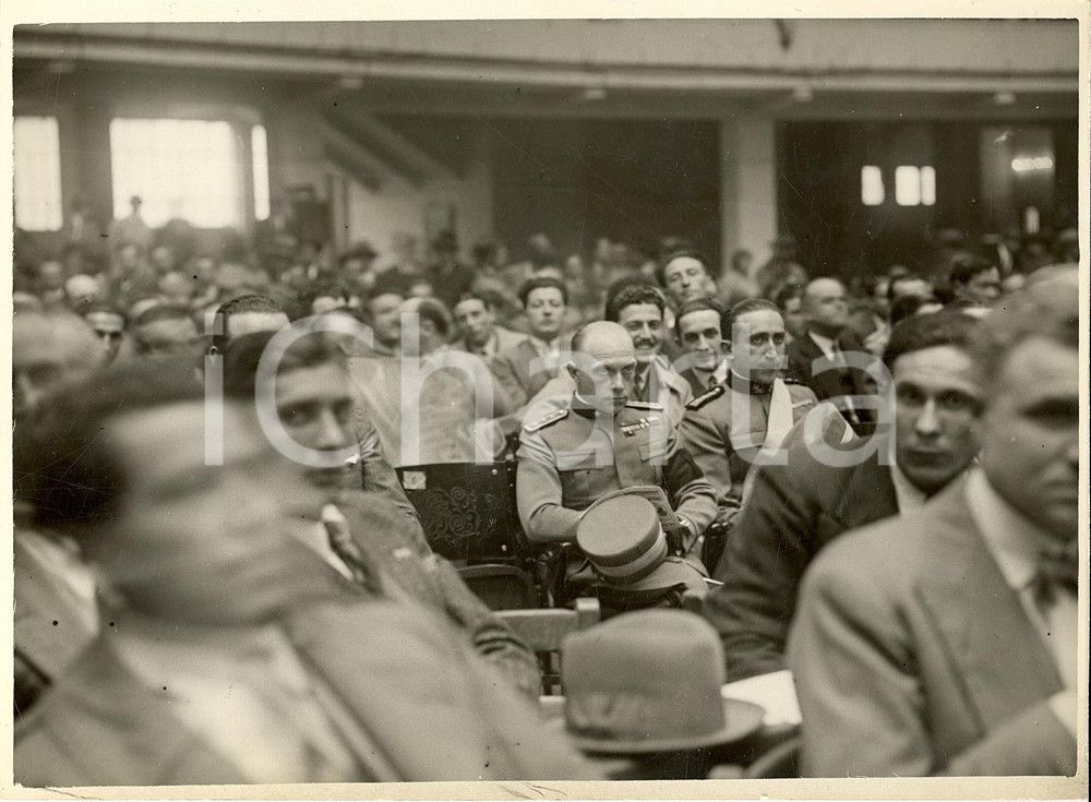 Fotografia d'epoca originale 1931 MILANO Duca di Bergamo al match LOCATELLI-ORLANDI 1