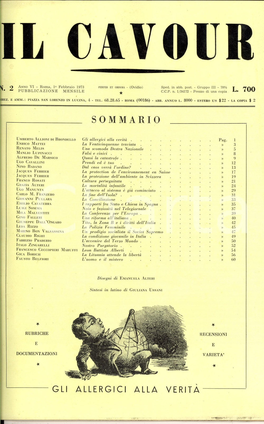 Giornale, rivista storica 1973 IL CAVOUR Tito, la zona B e i diritti dell Italia Rivista  Anno VI nÂ° 2 1
