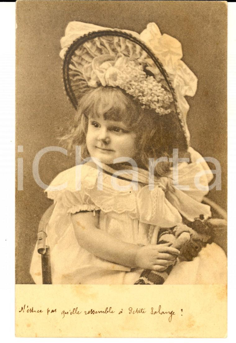 Cartolina originale da collezione 1907 COSTUMI Bambina con cappello fiorito Cartolina postale VINTAGE FP NV 1