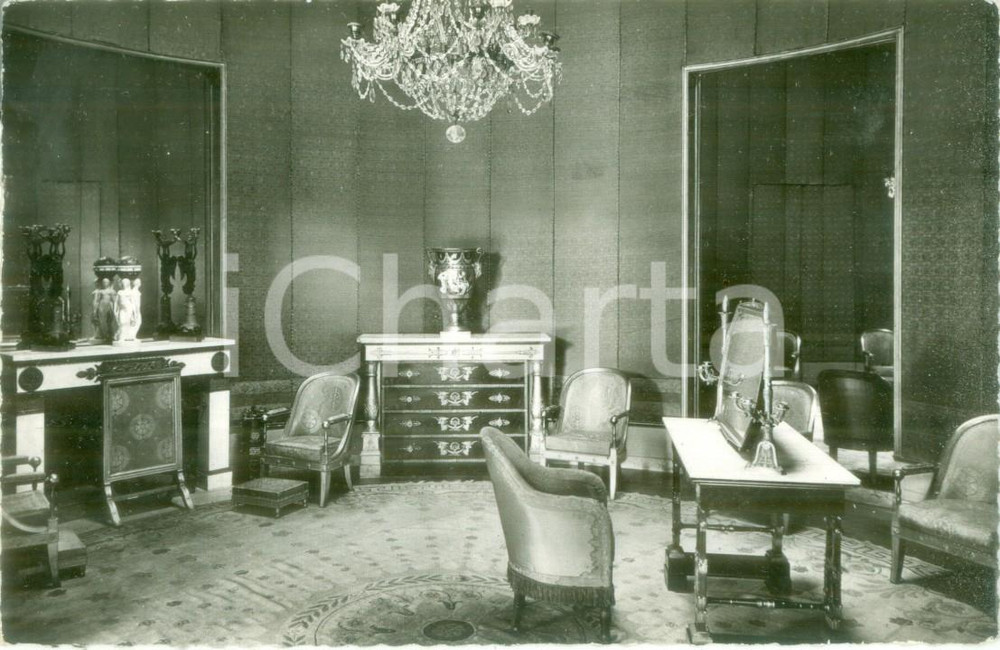 Cartolina originale da collezione 1956 CHATEAU DE COMPIEGNE Le boudoir Vanilone pediatrico Cartolina FP VG 1