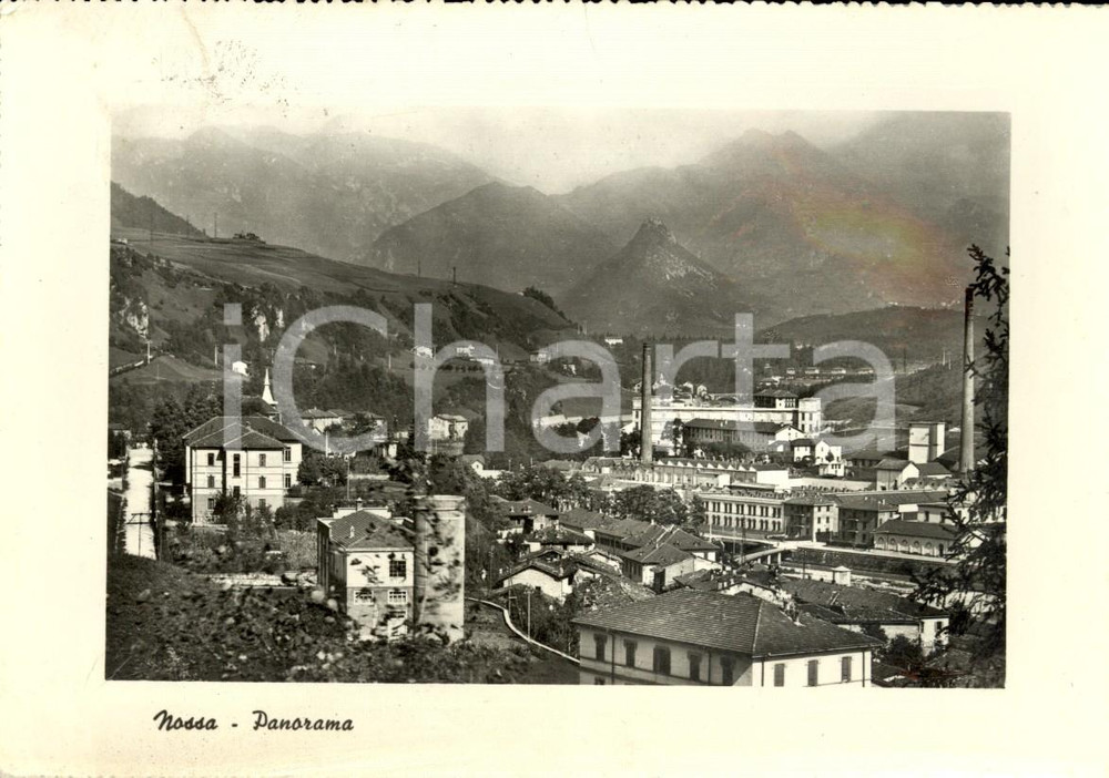 Cartolina originale da collezione 1958 PONTE NOSSA (BG) Veduta panoramica del paese *Cartolina postale FG VG 1