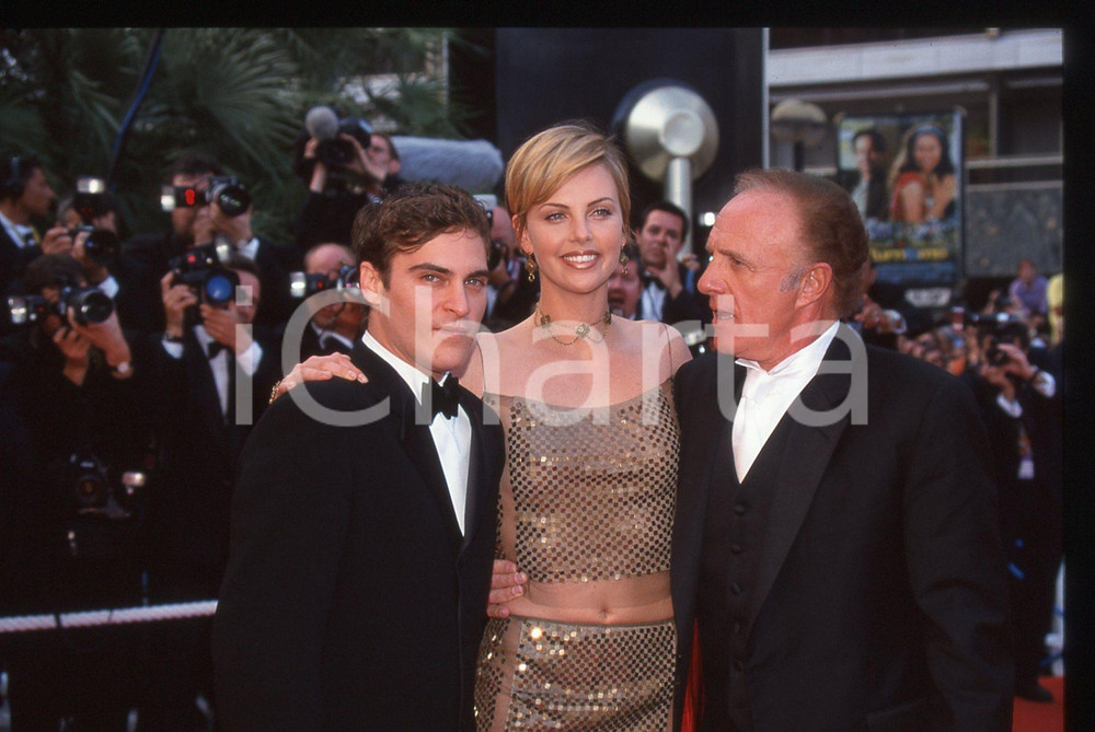 Fotografia d epoca originale 35mm vintage slide 2000 CANNES Festival del Cinema Charlize THERON James CAAN 3 1