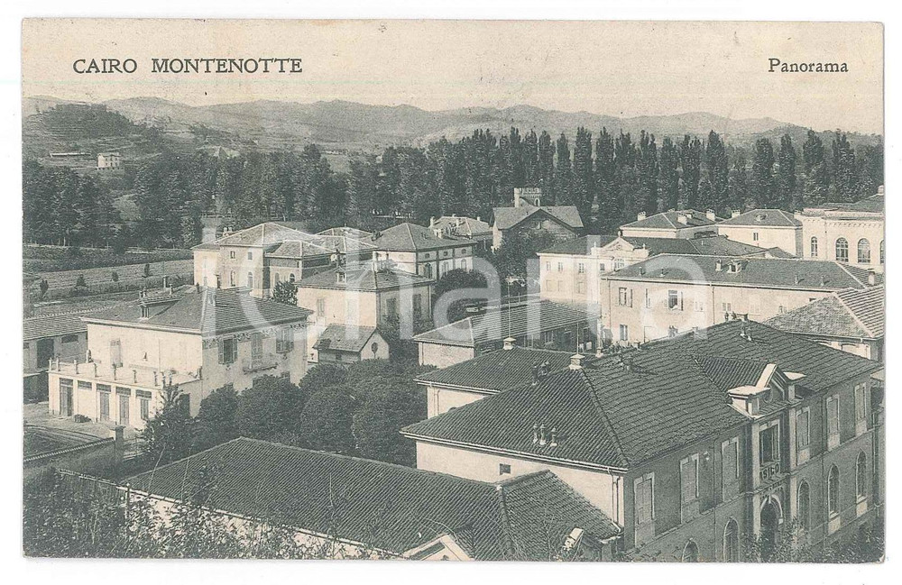 1916 CAIRO MONTENOTTE (SV) Panorama del paese - Cartolina FP VG