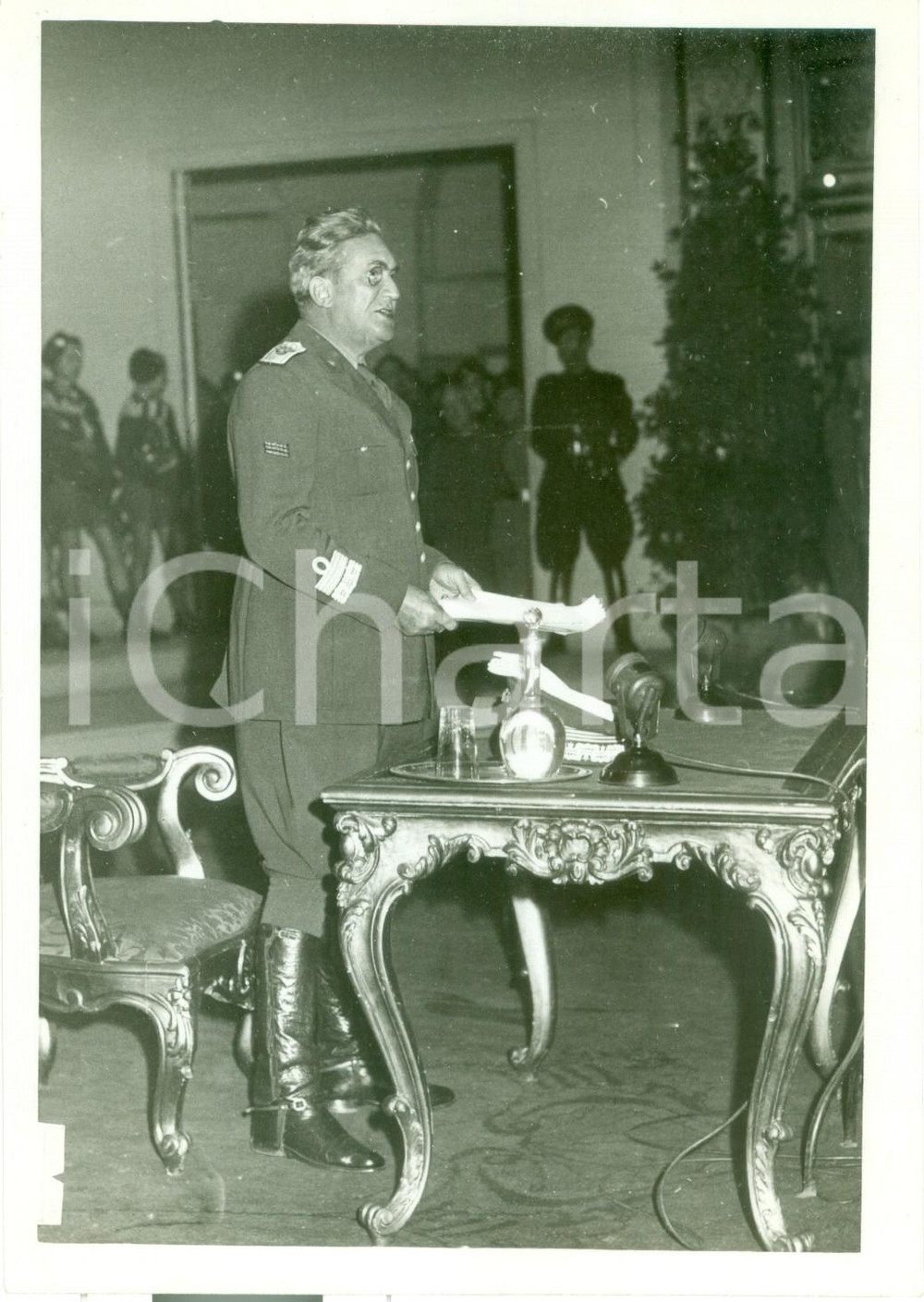 Fotografia d epoca originale 1938 ROMA TEATRO ADRIANO Rodolfo GRAZIANI celebra la Giornata Coloniale FOTO 1