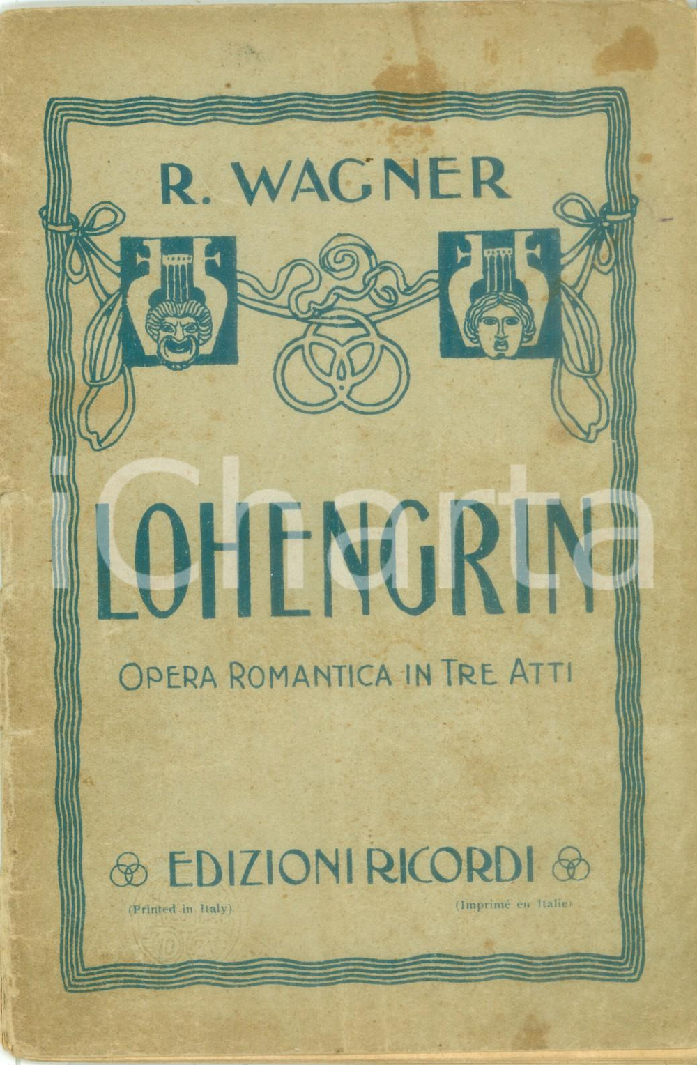 Oggetto da collezione cartaceo 1931 Riccardo WAGNER Lohengrin  Opera romantica Edizioni RICORDI 1