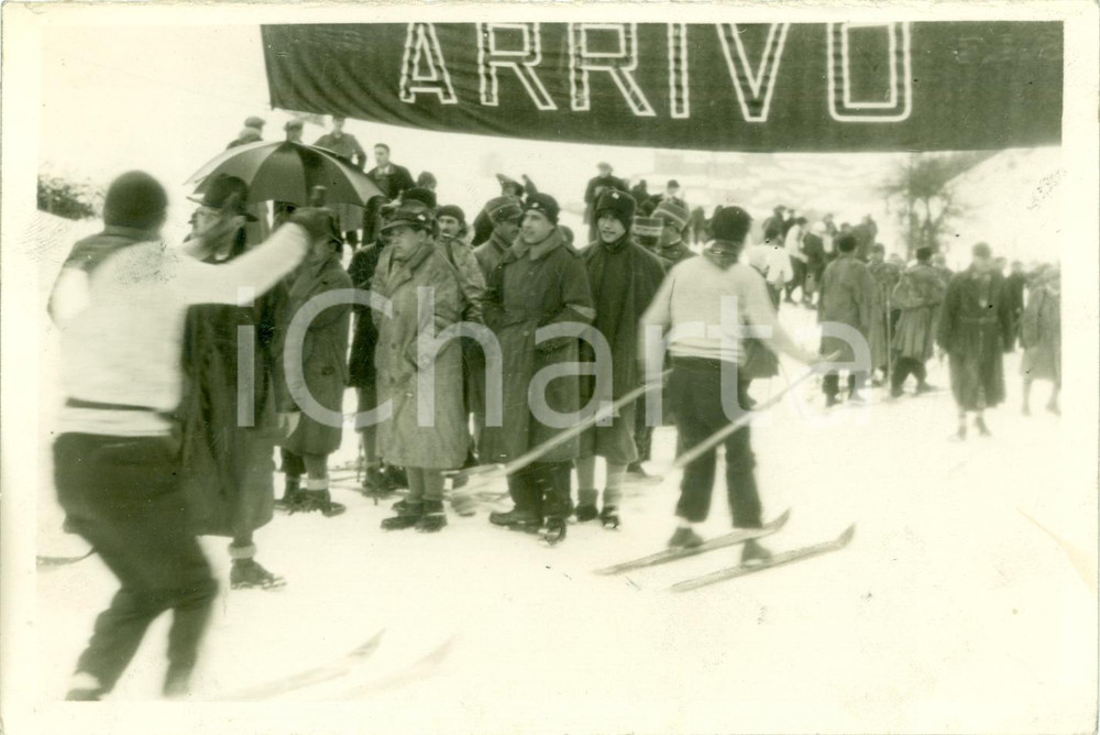 Fotografia d epoca originale 1931 ROCCARASO AQ Arrivo Gara di Marcai alla presenza di Achille STARACE Foto 1