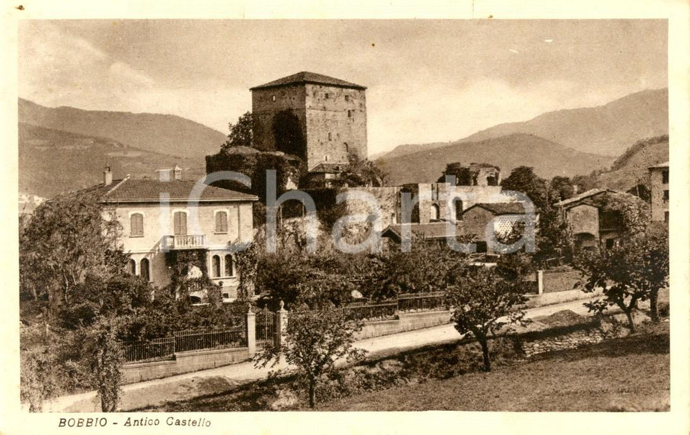 Cartolina originale da collezione 1934 BOBBIO PC Veduta dell antico castello Cartolina postale FP VG 1